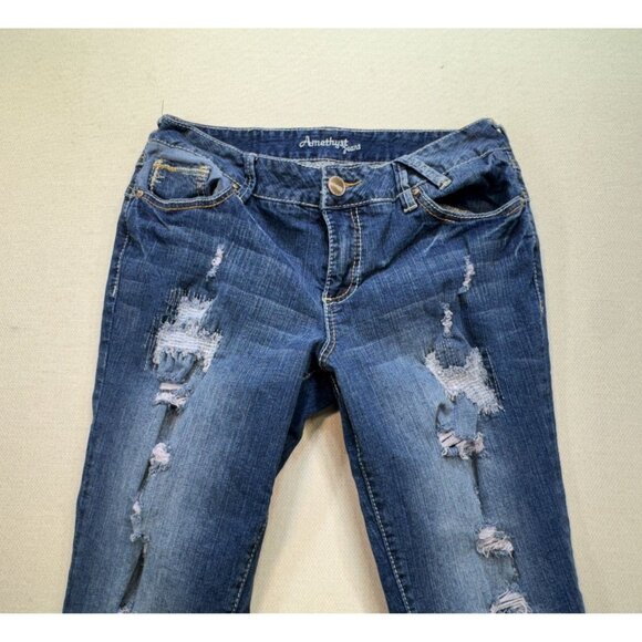 Amethyst Jeans Womens Distressed Skinny Jeans Size 11 Blue Denim Streetwear - Picture 4 of 15